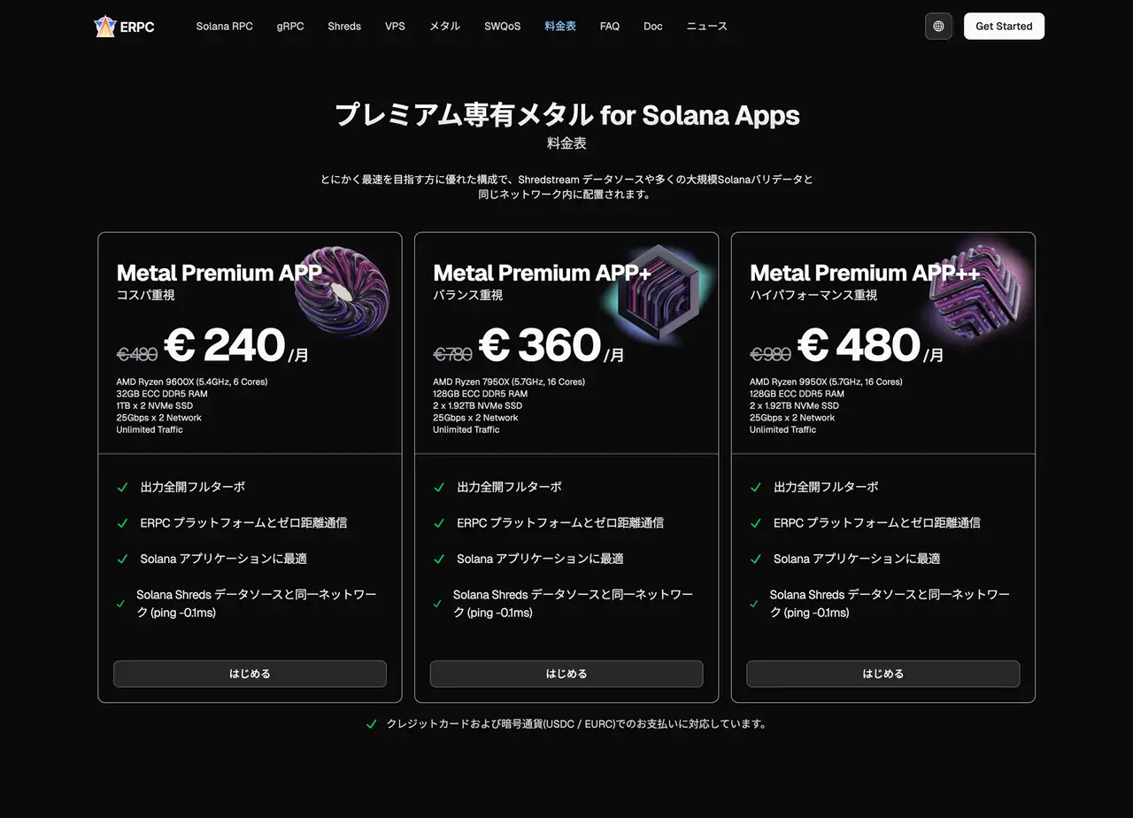 Premium ベアメタル（Apps）料金表