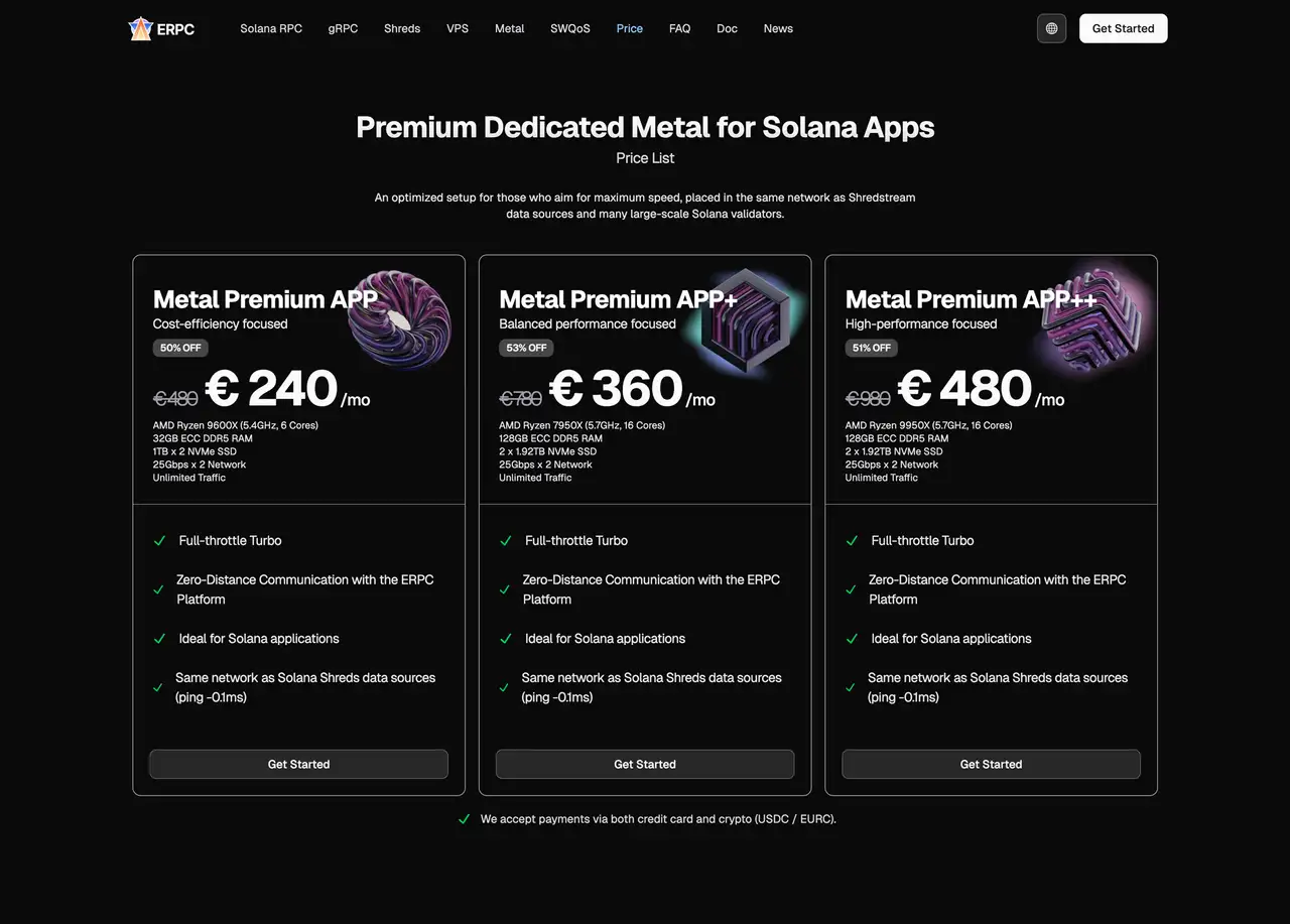 ERPC Premium Metal Apps Pricing