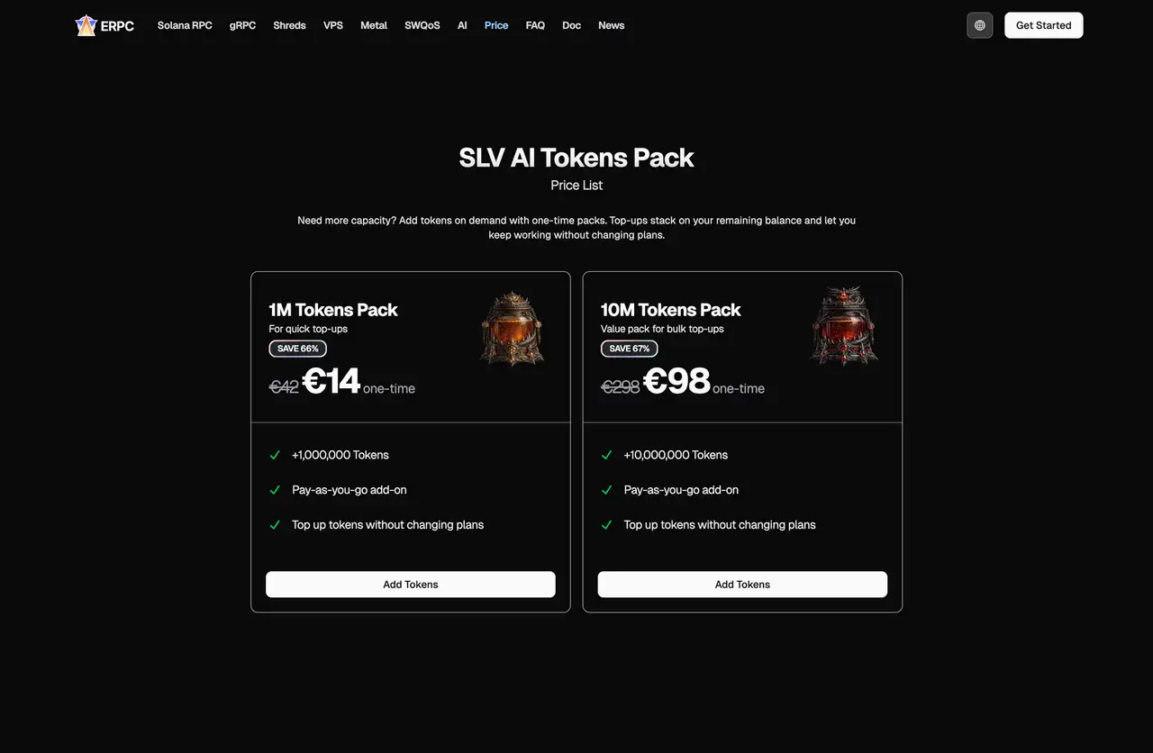 SLV AI Tokens Pack