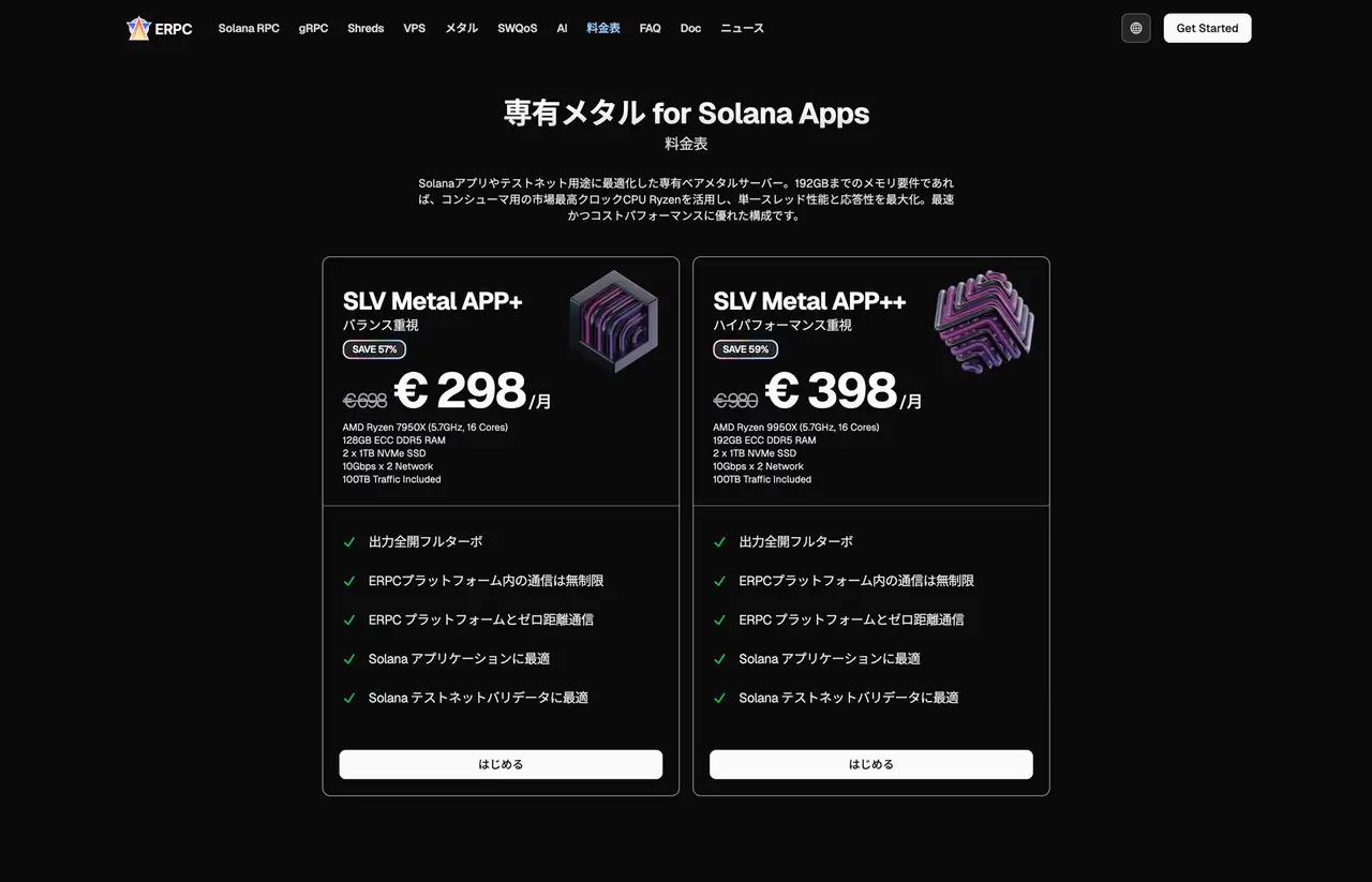 SLV Metal APP 料金表