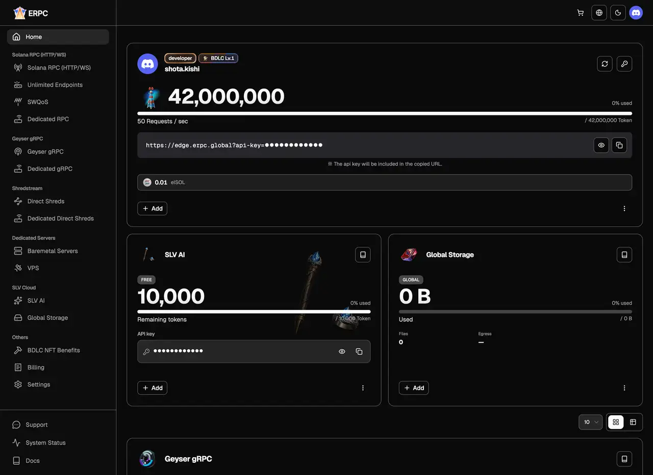Главный экран ERPC Web UI Dashboard