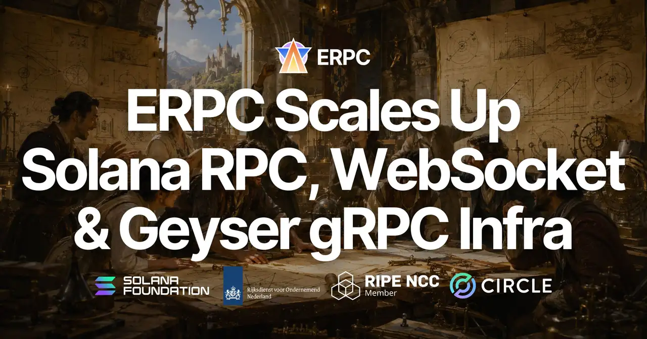 ERPC voert een grootschalige upgrade uit van zijn Solana RPC-, WebSocket- en Geyser gRPC-infrastructuur — realtime-applicatieprestaties verbeteren sterk in een praktijkvergelijking met een grote externe RPC-dienst