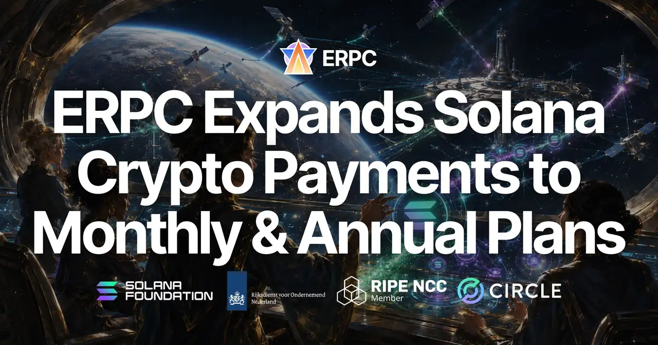 ERPC breidt Crypto Pay uit naar maand- en jaarplannen — gebruik abonnementen met korting via SOL en USDC / EURC stablecoins