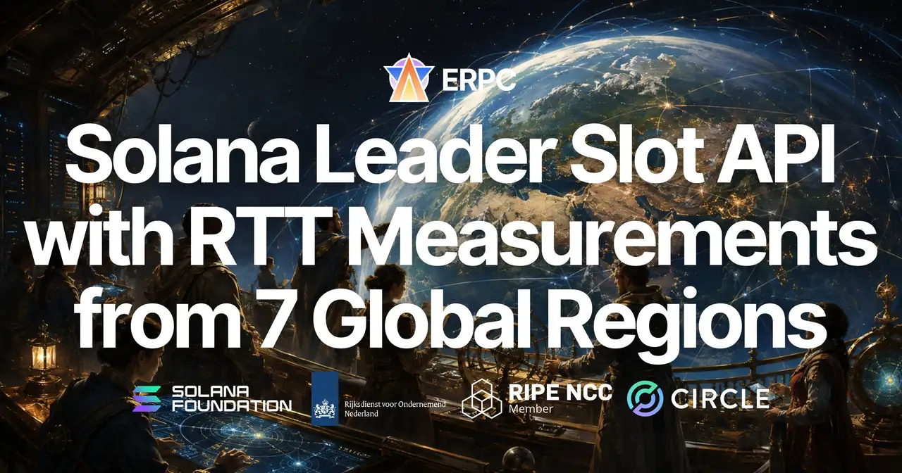 ERPC Expands Solana Leader Slot API with Ping Measurement from 7 Global Regions — Validators Information API Also Launched