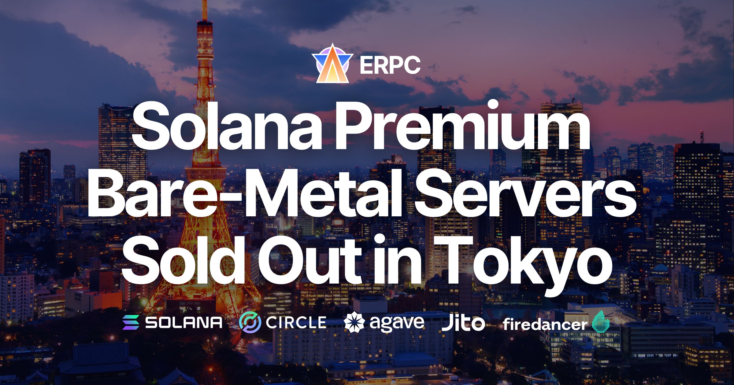ERPC ने Solana Direct ShredStream connectivity वाले Tokyo Premium bare-metal servers के बिकने की घोषणा की; procurement मजबूत और Asia footprint का विस्तार जारी