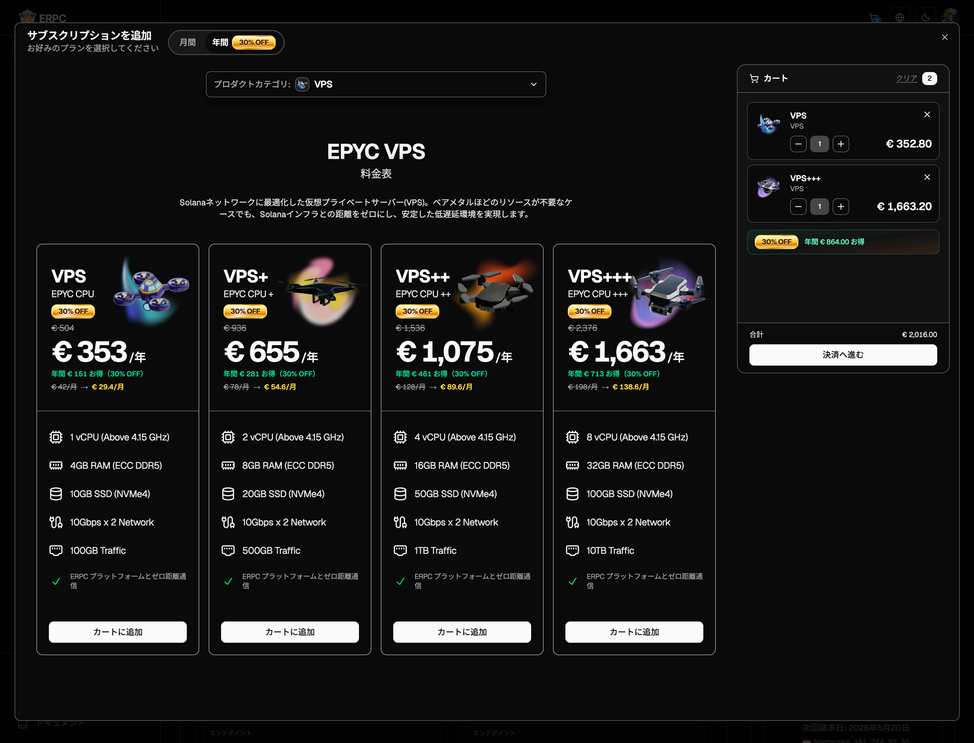 ERPC 年払いプラン料金表