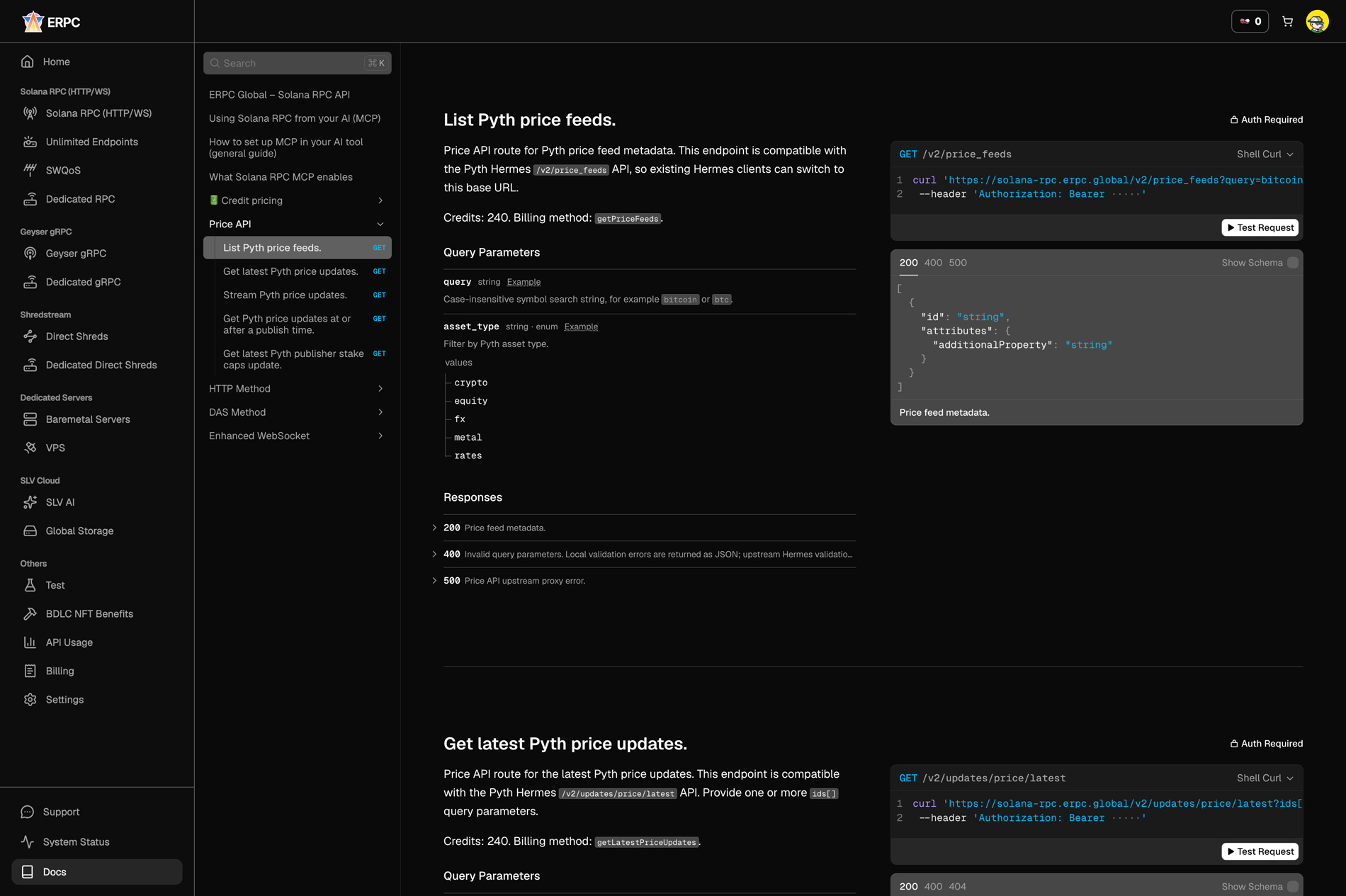 ERPC Pyth-compatible Price API