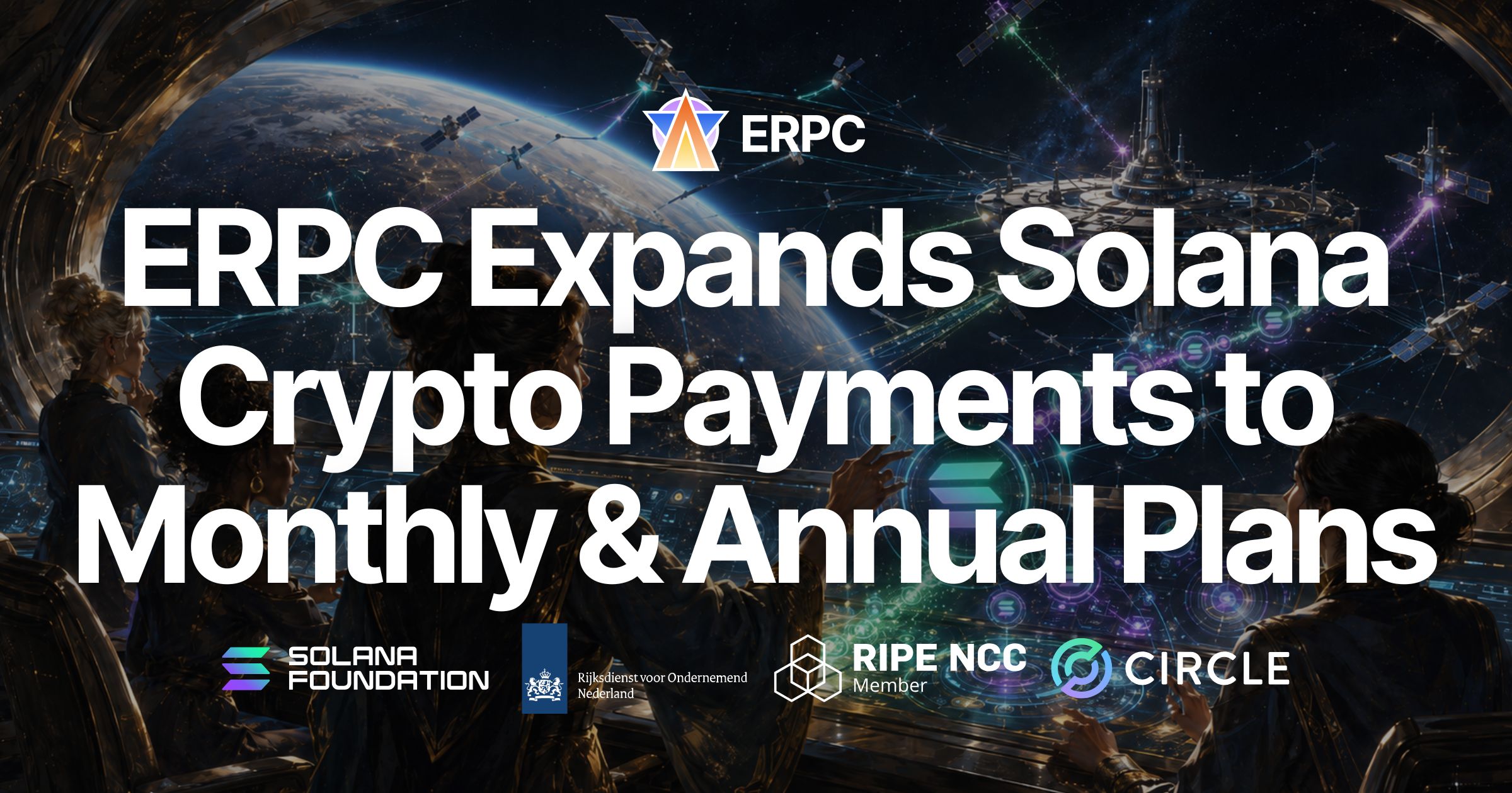 ERPC mở rộng Crypto Pay cho các gói tháng và năm — dùng gói đã áp dụng giảm giá bằng SOL và stablecoin USDC / EURC